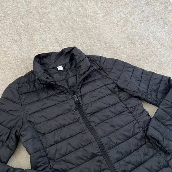 Old Navy Active Black Quilted Puffer Jacket S Zip Up - Picture 3 of 9